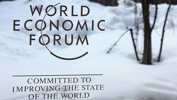 <div class="paragraphs"><p>A logo of the World Economic Forum (WEF) is seen inside the Congress Center ahead of the WEF in Davos, Switzerland. </p></div>