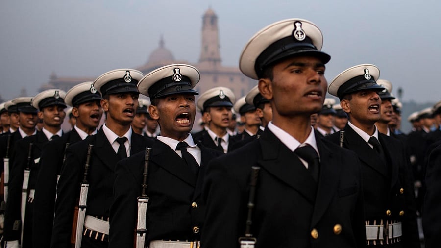 <div class="paragraphs"><p>Soldiers take part in the rehearsal for the Republic Day parade</p></div>