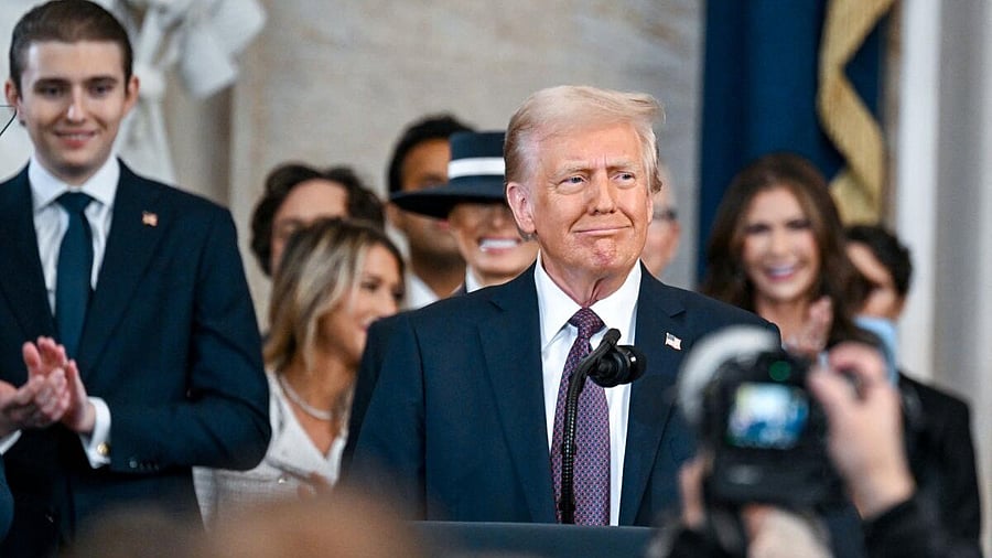 <div class="paragraphs"><p>The inauguration of Donald Trump as the 47th president of the United States takes place inside the Capitol Rotunda of the US Capitol building in Washington, DC, Monday, January 20, 2025. </p></div>