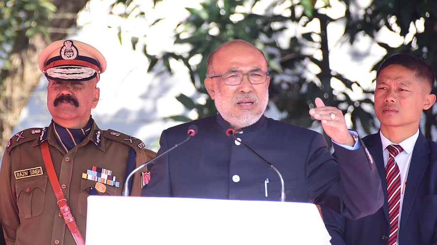 <div class="paragraphs"><p>Manipur CM N. Biren Singh during the celebrations of 53rd Statehood Day.&nbsp;</p></div>