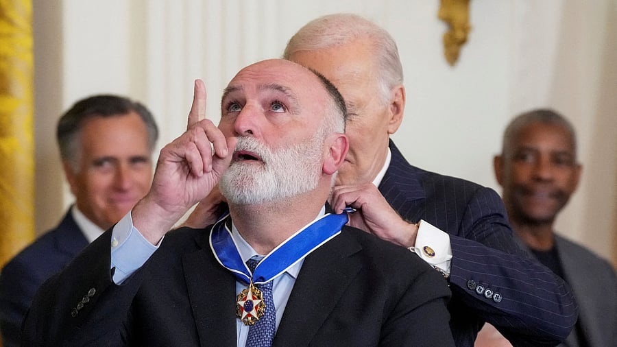 <div class="paragraphs"><p>Former President Joe Biden presents the Presidential Medal of Freedom to Chef and head of World Central Kitchen Jose Andres in the East Room of the White House, in Washington, U.S. January 4, 2025. </p></div>