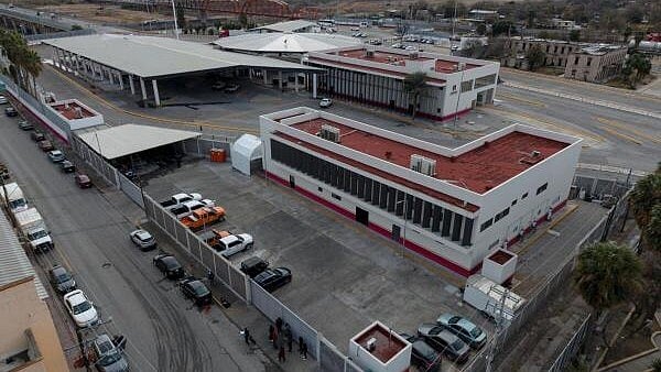 <div class="paragraphs"><p>A drone view of the National Institute of Migration (INM) office as asylum seekers who had appointments made through the U.S. Customs and Border Protection CBP One application wait outside for information, in Piedras Negras, Coahuila Mexico.&nbsp;</p></div>