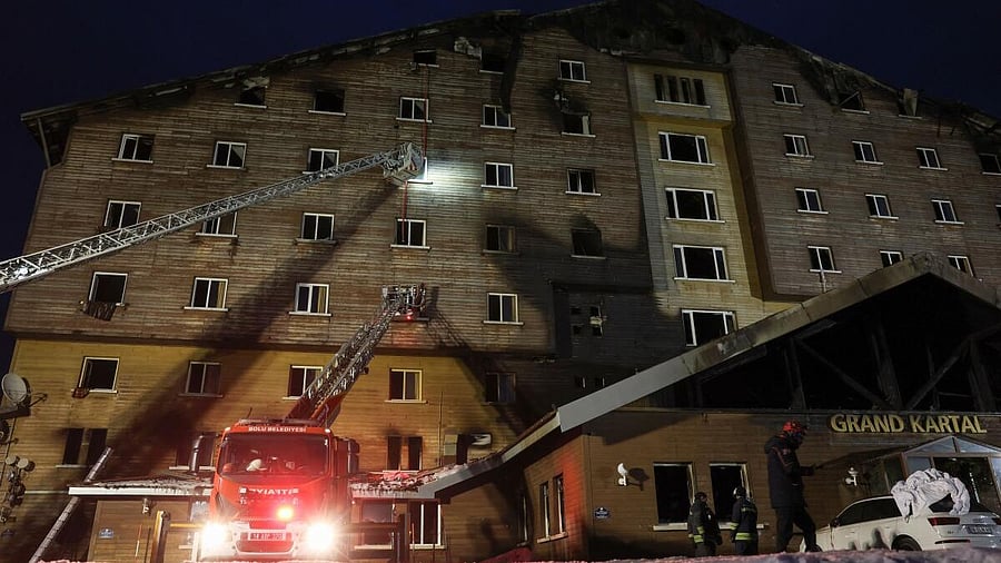 <div class="paragraphs"><p>Fire at a hotel in the ski resort of Kartalkaya, in Bolu</p></div>