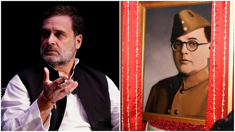 <div class="paragraphs"><p>Rahul Gandhi (L),&nbsp;Netaji Subhas Chandra Bose.&nbsp;</p></div>