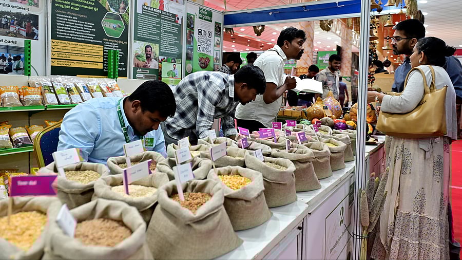 <div class="paragraphs"><p>Visitors purchase grains at the fair on Friday.</p></div>