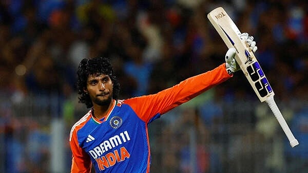 <div class="paragraphs"><p>Second T20 International - India v England - M. A. Chidambaram Stadium, Chennai, India - January 25, 2025 - Tilak Varma celebrates after hitting four runs to win the game.</p></div>