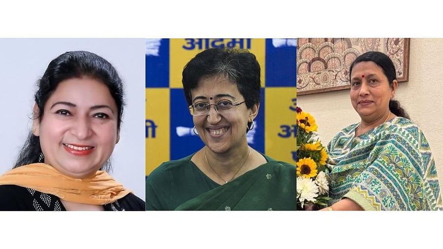 <div class="paragraphs"><p>Bhavna Gaur, Atishi and Preeti Tomar</p></div>