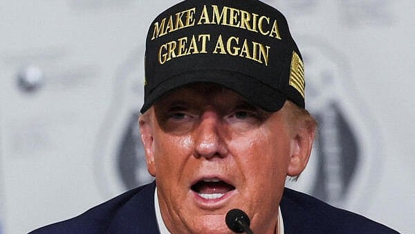 <div class="paragraphs"><p>US President Donald Trump speaks during a briefing on wildfire damage as he visits the Pacific Palisades neighborhood that was damaged by the Palisades Fire, in Los Angeles, California.</p></div>