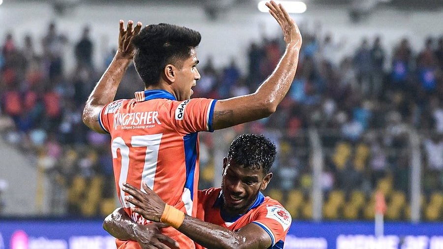 <div class="paragraphs"><p>FC Goa players celebrate during their match ISL against&nbsp;Chennaiyin FC.</p></div>