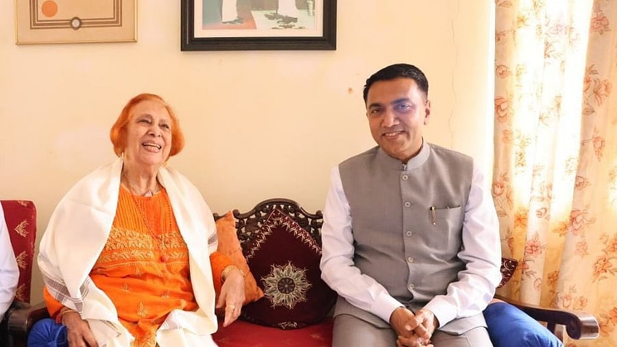 <div class="paragraphs"><p>Padma Shri award recipient&nbsp;Libia Lobo Sardesai,&nbsp;who played a pivotal role in Goa's Liberation Struggle against Portuguese occupation, along with Goa CM&nbsp; Pramod Sawant.</p></div>