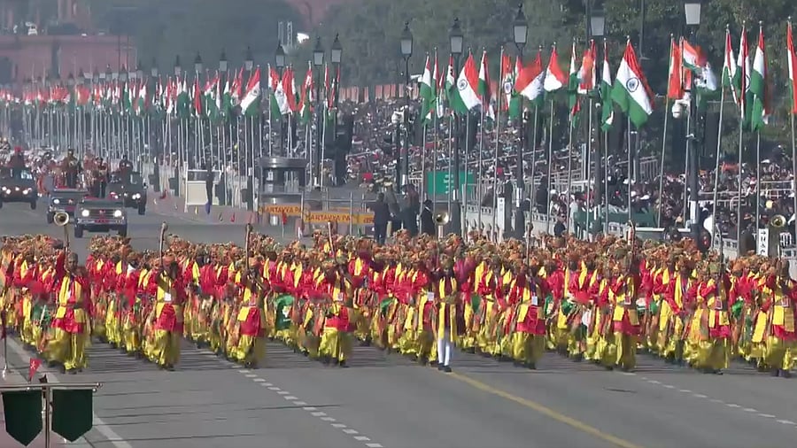 <div class="paragraphs"><p>Artists performing at the Republic Day parade.</p></div>