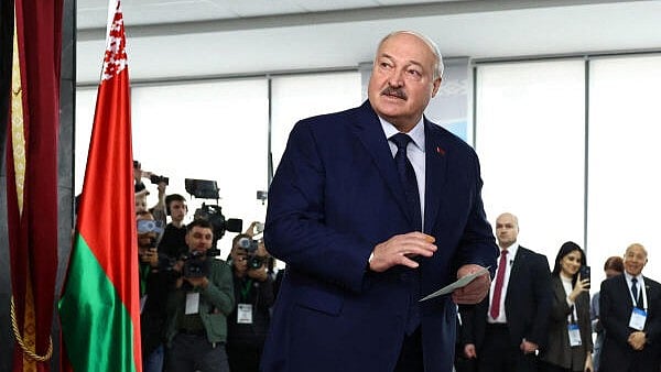 <div class="paragraphs"><p>Belarusian President and presidential candidate Alexander Lukashenko casts his ballot at a polling station during the presidential election in Minsk, Belarus January 26, 2025.</p></div>