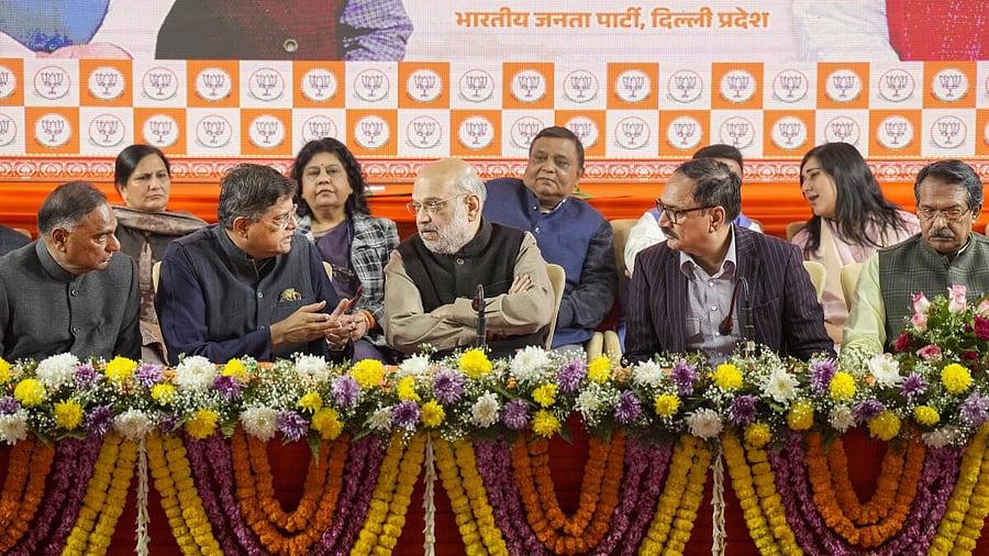 <div class="paragraphs"><p>BJP stepped up its campaign on Sunday as it organised 20 public meetings which were addressed by top leaders including Amit Shah, Shivraj Singh Chouhan, Hardeep Puri and Smriti Irani.</p></div>