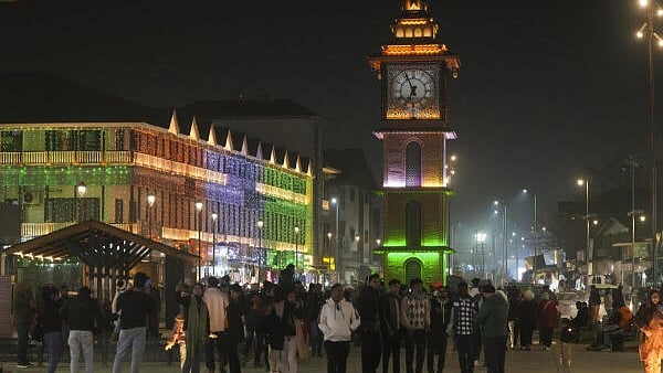 <div class="paragraphs"><p>The clock tower at Lal Chowk illuminated with tri-colour lights on the eve of Republic Day, in J&K, Saturday, Jan. 25, 2025.</p></div>