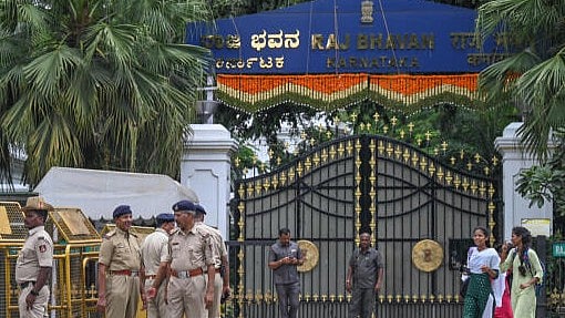 <div class="paragraphs"><p>Entrance of the Raj Bhavan in Bengaluru.</p></div>