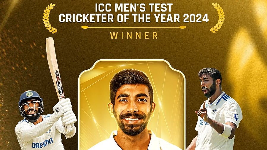 <div class="paragraphs"><p>ICC's poster for Bumrah winning the ICC Men's Test Cricketer of the year.</p></div>