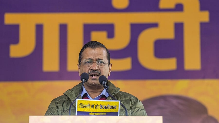 <div class="paragraphs"><p>AAP National Convenor Arvind Kejriwal addresses during the release of party's manifesto featuring 15 guarantees ahead of the Delhi Assembly poll.</p></div>