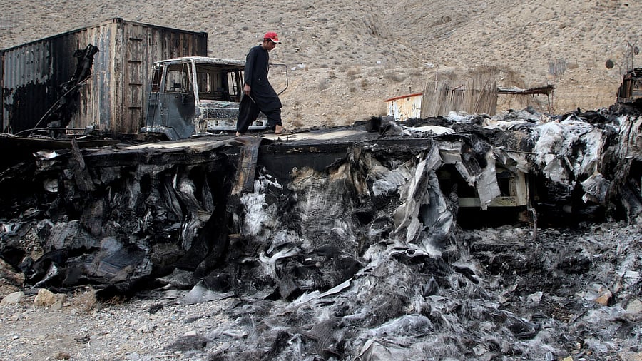 <div class="paragraphs"><p>A damaged truck trailer after an attack by unidentified armed men in Pakistan. Representative image.</p></div>