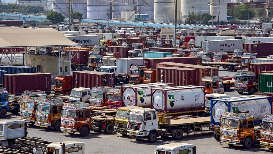 <div class="paragraphs"><p>Trailer trucks parked. Representational image.&nbsp;</p></div>