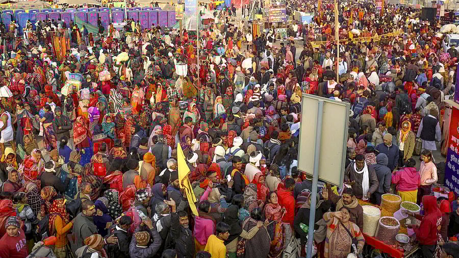 <div class="paragraphs"><p>Rush of devotees on the eve of 'Mauni Amavasya', during the Maha Kumbh Mela 2025, at the Sangam in Prayagraj, Uttar Pradesh, Tuesday, Jan. 28, 2025.</p></div>