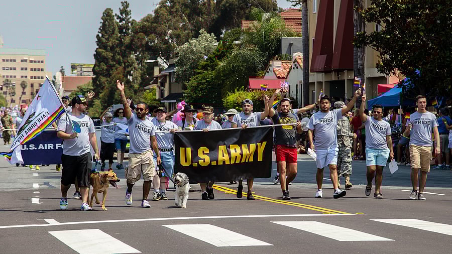 <div class="paragraphs"><p>US Army personnel take part in a LGBTQIA+ rally in San Diego, 2017. For representational purposes.</p></div>