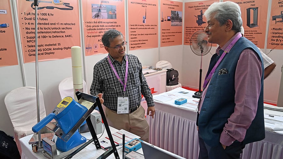 <div class="paragraphs"><p>Atomic Energy Regulatory Board (AERB) Chairman D K Shukla having a look at the trade exhibition held as a part of 35th Indian Association for Radiation Protection (IARP) national conference , at Mangalore University campus, Mangalagangothri on Wednesday. </p></div>