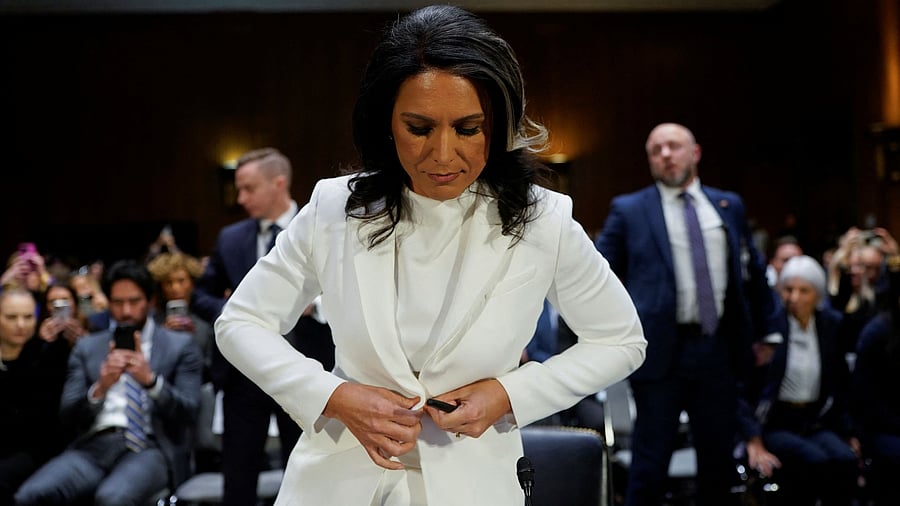 <div class="paragraphs"><p>Former Representative Tulsi Gabbard, US President Donald Trump's nominee to be director of national intelligence, prepares to leave following a Senate Intelligence Committee confirmation hearing on Capitol Hill in Washington.</p></div>