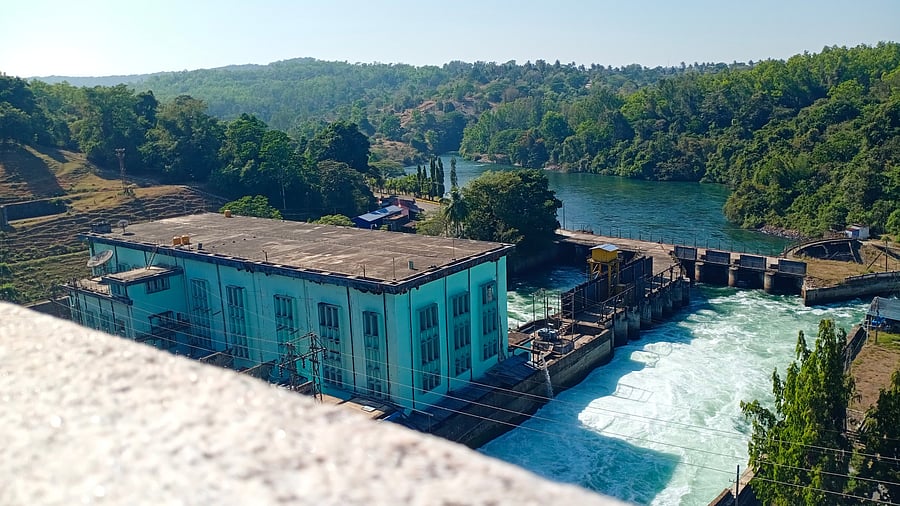 The Linganamakki power house in the downstream of the dam near Kargal in Sagar taluk of Shivamogga district.