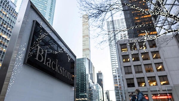 <div class="paragraphs"><p>Signage is seen outside the Blackstone Group headquarters in New York City.</p></div>