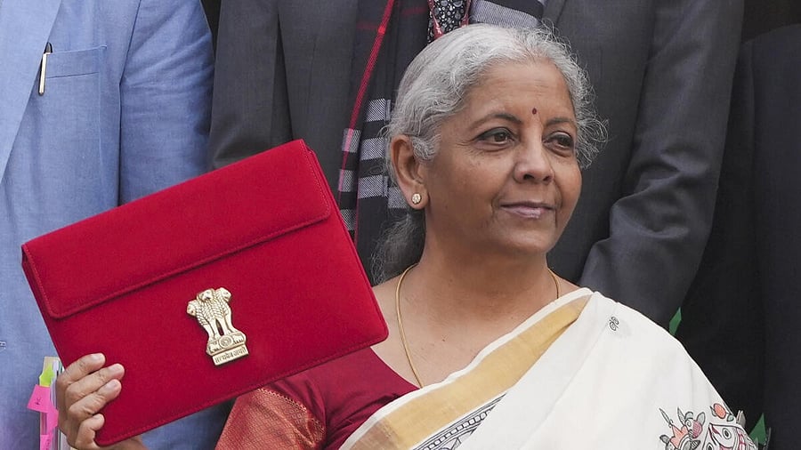 <div class="paragraphs"><p>Union Finance Minister Nirmala Sitharaman upon her arrival at the Parliament House complex to present the ‘Union Budget 2025-26.</p></div>