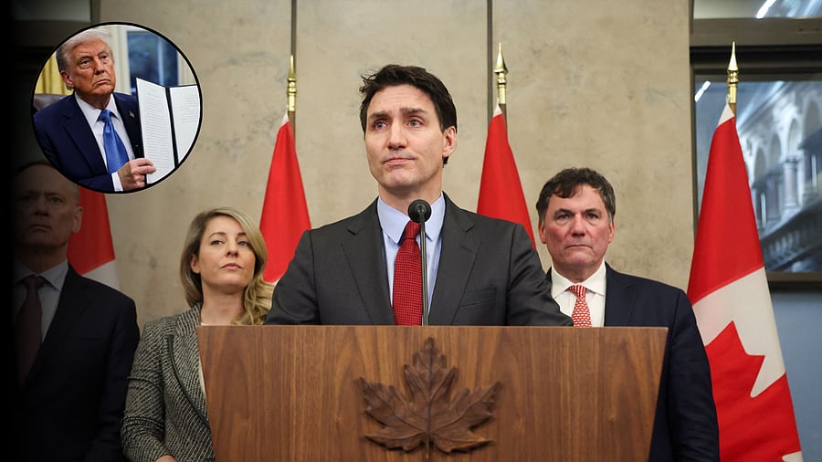 <div class="paragraphs"><p>Collage showing Canadian PM Justin Trudea and US President Donald Trump (L).</p></div>