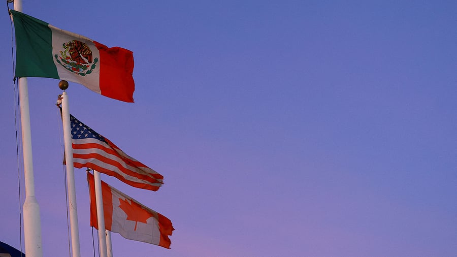 <div class="paragraphs"><p>The flags of Mexico, the United States and Canada fly in Ciudad Juarez, Mexico February 1, 2025.</p></div>