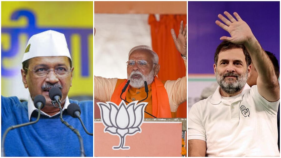 <div class="paragraphs"><p>(From Left) Arvind Kejriwal, Narendra Modi, Rahul Gandhi. </p></div>