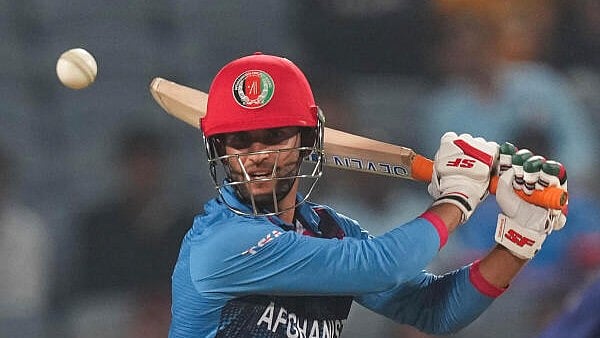<div class="paragraphs"><p>Afghanistan's batter Azmatullah Omarzai plays a shot during the ICC Men's Cricket World Cup 2023 matc</p></div>