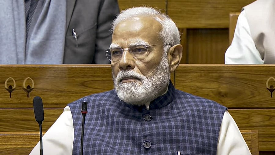 <div class="paragraphs"><p>Prime Minister Narendra Modi in the Lok Sabha during the Budget session of Parliament, in New Delhi, Monday, Feb. 3, 2024.</p></div>