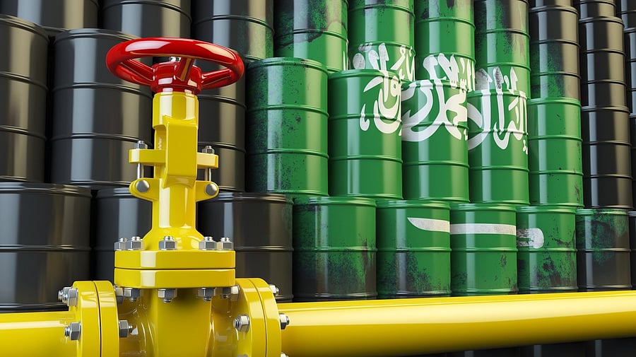 <div class="paragraphs"><p>Image showing an oil pipeline and oil barrels, with a Saudi Arabia flag painted in the background. For representational purposes.</p></div>