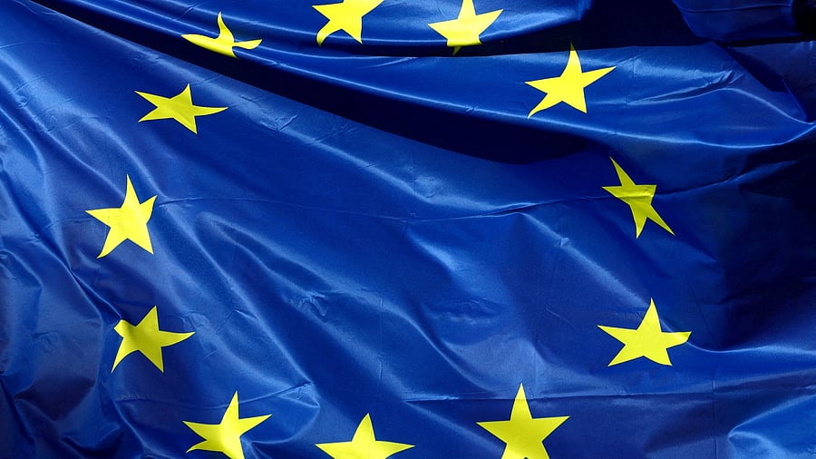 <div class="paragraphs"><p>A European Union flag.</p></div>