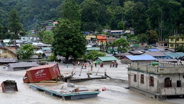 <div class="paragraphs"><p>A flood affected locality at Singtam, in Gangtok district, Wednesday, Oct. 4, 2023. File Photo</p></div>
