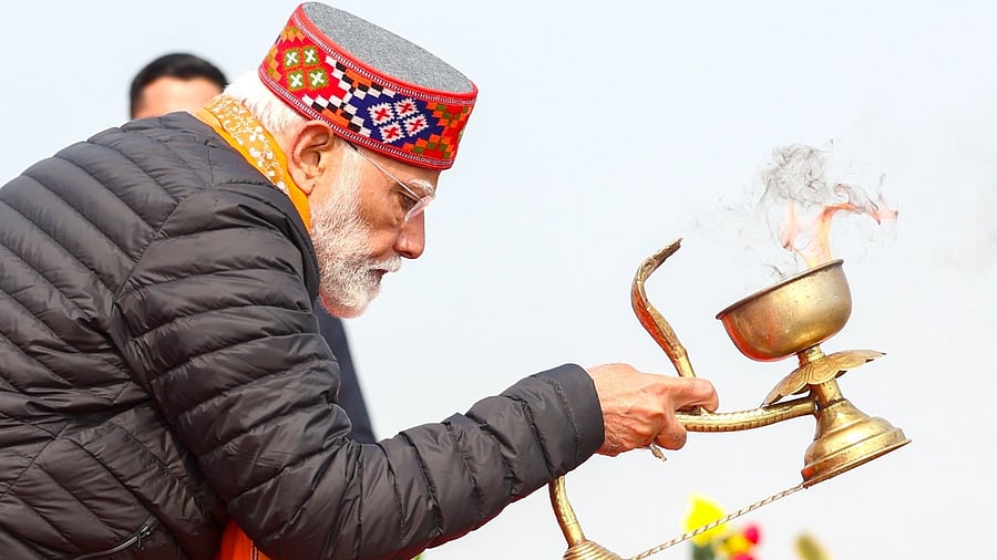 <div class="paragraphs"><p>PM Narendra Modi at Sangam.</p></div>