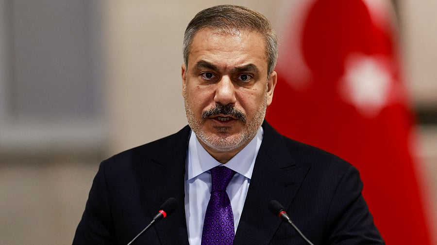 <div class="paragraphs"><p>Turkish Foreign Minister Hakan Fidan attends a press conference with Iraqi Foreign Minister Fuad Hussein , in Baghdad, Iraq January 26, 2025. </p></div>