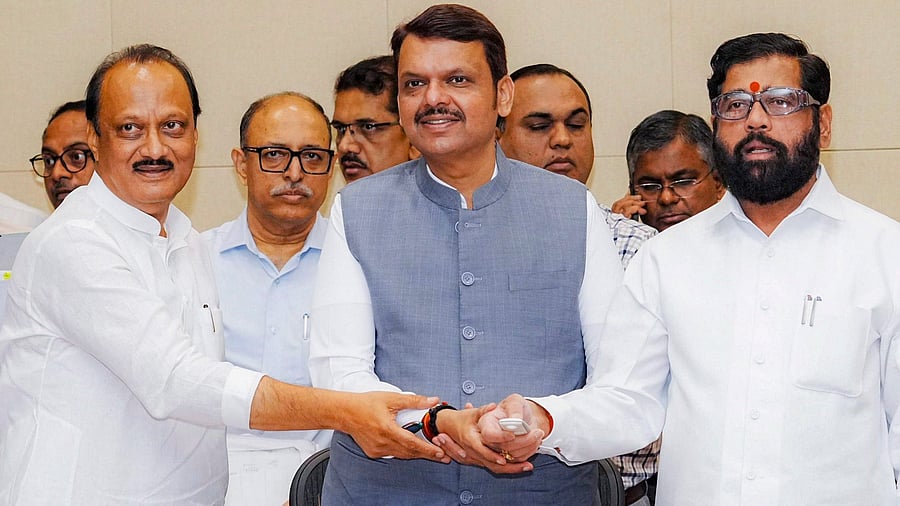 <div class="paragraphs"><p> Maharashtra Chief Minister Devendra Fadnavis with Deputy CMs Eknath Shinde and Ajit Pawar.</p></div>