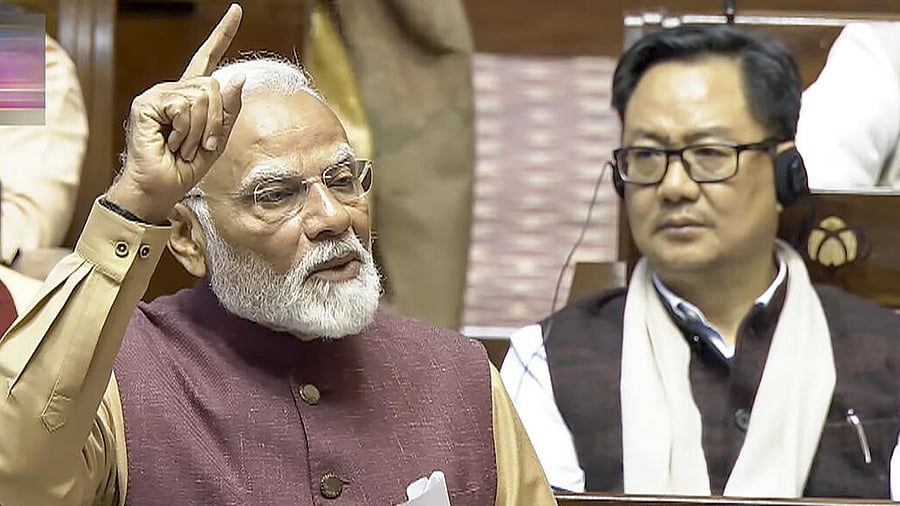 <div class="paragraphs"><p>Prime Minister Narendra Modi speaks in the Rajya Sabha during the Budget session of Parliament, in New Delhi.&nbsp;</p></div>