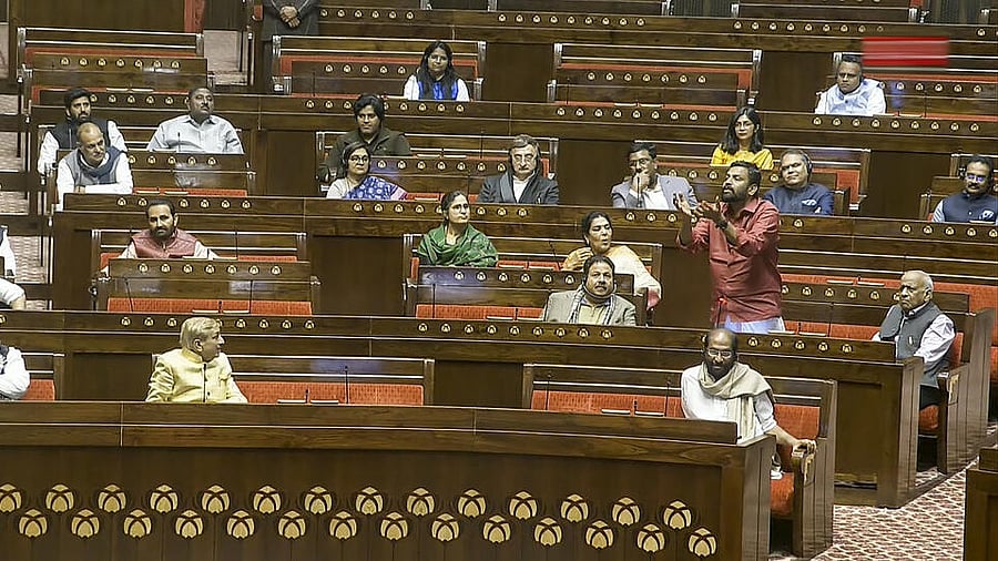 <div class="paragraphs"><p>CPI MP P Sandosh Kumar speaks in the Rajya Sabha during the Budget session of Parliament, in New Delhi, Thursday, Feb. 6, 2025.</p></div>