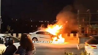 Outer Ring Road traffic jam: Car catches fire on ORR, slows down ...