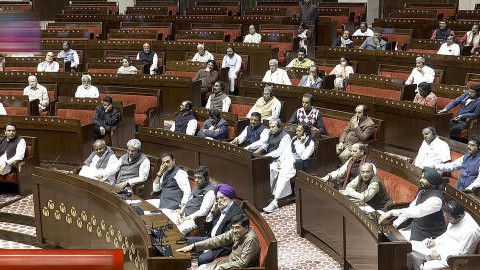 <div class="paragraphs"><p>Members in the Rajya Sabha during the Budget session of Parliament.</p></div>