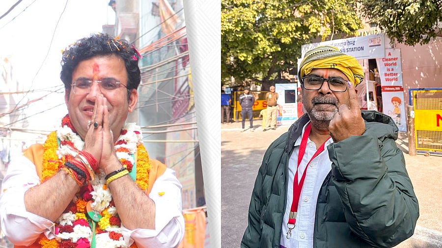 <div class="paragraphs"><p>Ravinder Singh Negi of BJP (L) and Avadh Ojha of AAP (R).</p></div>