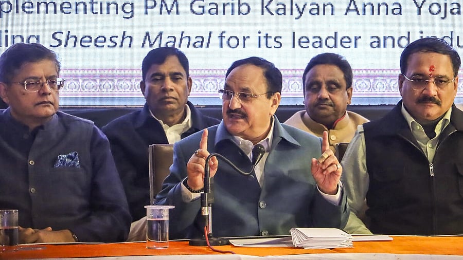 <div class="paragraphs"><p>Delhi Assembly Elections 2025 Result Live News Updates: File photo of BJP National President JP Nadda with party leaders addressing the media during the launch of 'BJP Sankalp Patra Part-I' for Delhi Assembly elections, in New Delhi.</p></div>