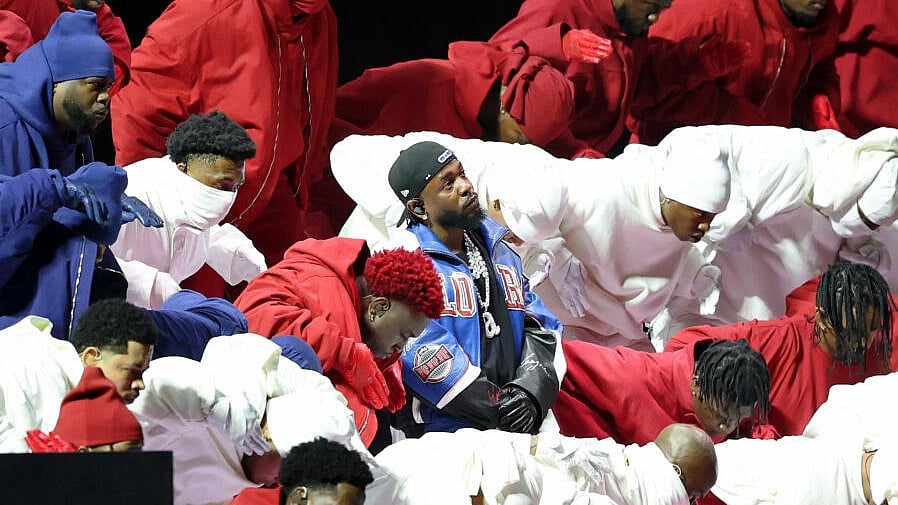 <div class="paragraphs"><p>Recording artist Kendrick Lamar performs during halftime Super Bowl LIX at Caesars Superdome.</p></div>