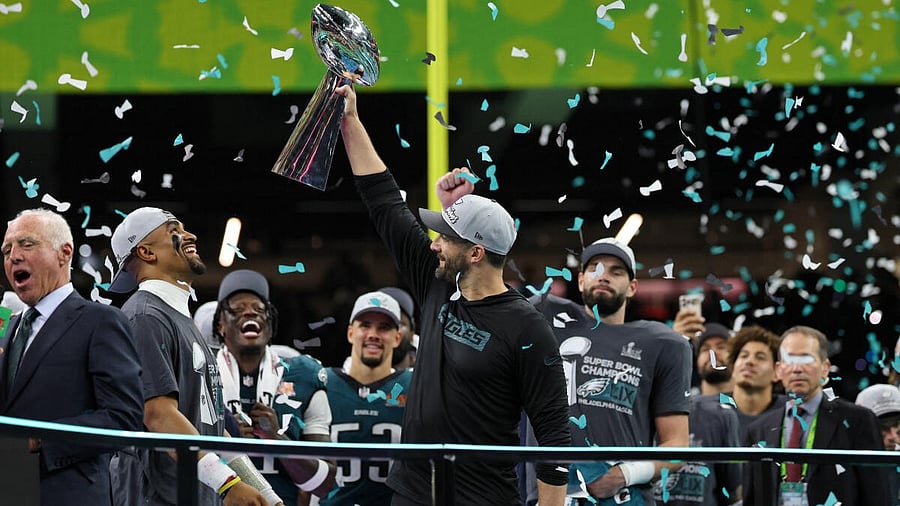 <div class="paragraphs"><p>Philadelphia Eagles head coach Nick Sirianni celebrates after winning against Kansas City Chiefs in Super Bowl LIX at Caesars Superdome.</p></div>