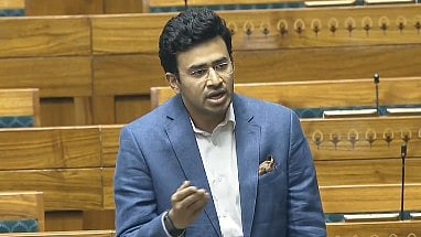 <div class="paragraphs"><p>BJP leader and Bengaluru South MP Tejasvi Surya speaks in Lok Sabha on Tuesday</p></div>